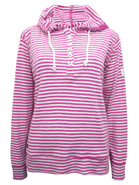 Lazy J4cks FUCHSIA Pure Cotton Striped Hooded Top - Size 8 to 18 (XSmall to XXLarge) Lazy J4cks FUCHSIA Pure Cotton Striped Hooded Top - Size 8 to 18 (XSmall to XXLarge)