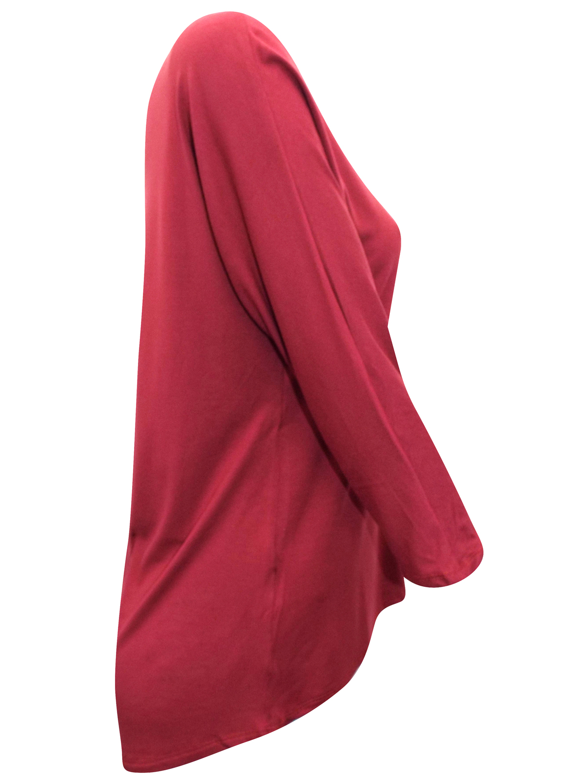 First Avenue WINE Dipped Hem Jersey Top Size 14 to 20