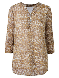 Julipa BROWN Lined Crinkle Chiffon Print Blouse - Plus Size 12 to 30 Julipa BROWN Lined Crinkle Chiffon Print Blouse - Plus Size 12 to 30