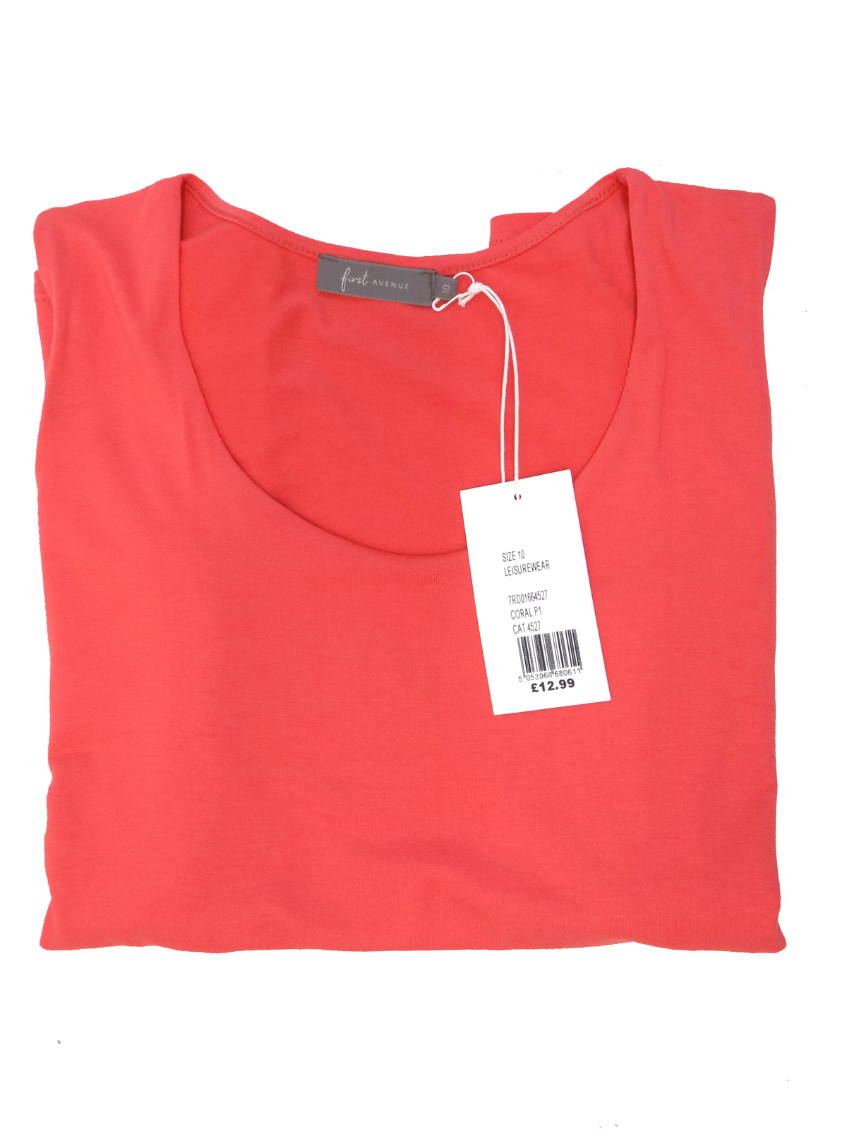 First Avenue CORAL Lined Front Panel Jersey Vest Top - Size 10 to 20