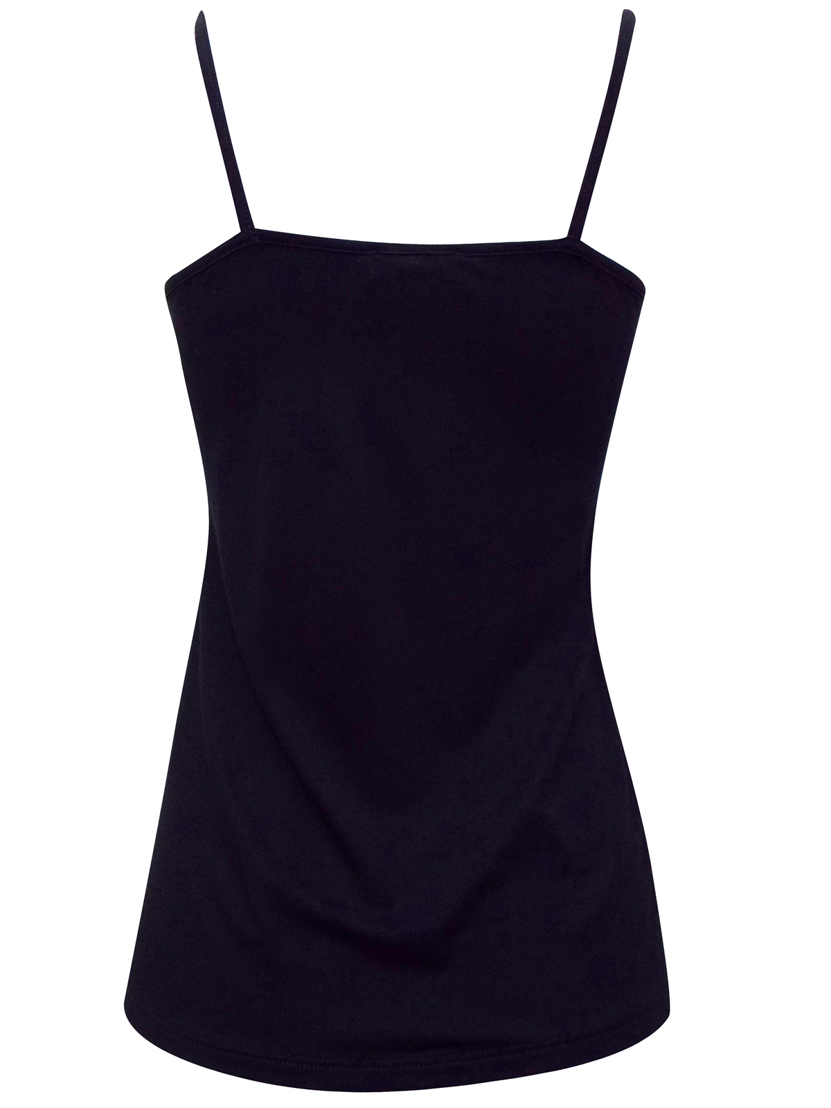 First Avenue BLACK Strappy Jersey Cami Vest - Size 10 to 20