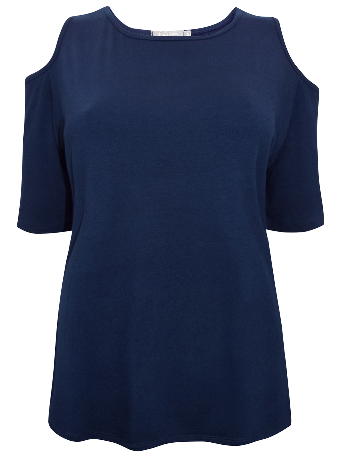 First Avenue NAVY Half Sleeve Cold Shoulder Jersey Top - Size 10 to 20