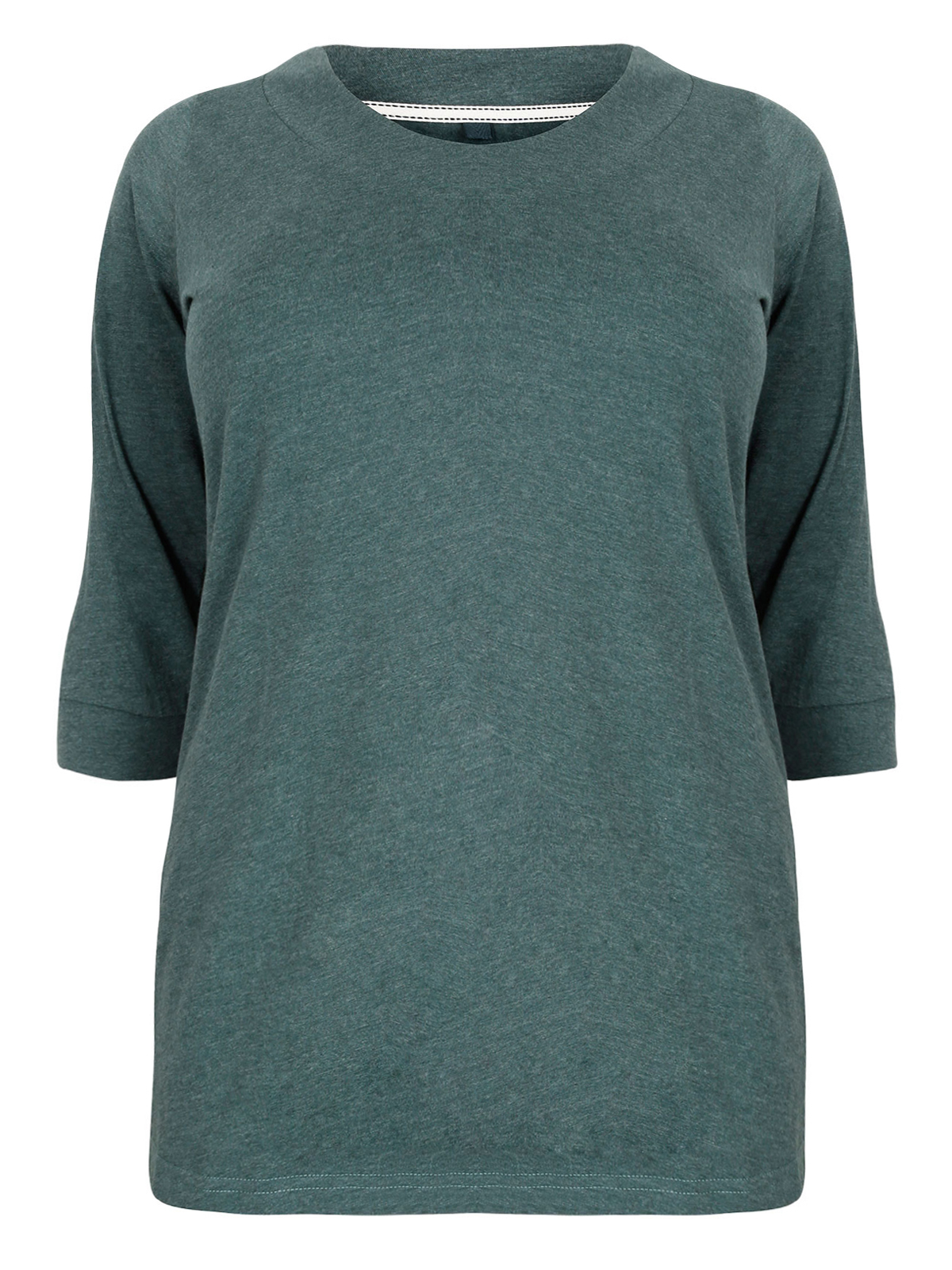 CURVE - - Y0urs FOREST GREEN Band Scoop Neckline 3/4 Sleeves T-Shirt ...