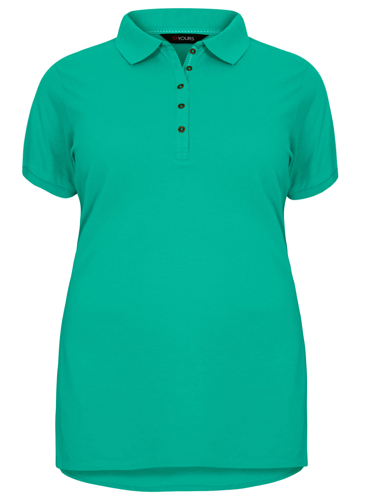 CURVE - - Y0URS JADE GREEN Short Sleeve Polo T-Shirt - Plus Size 18 to ...
