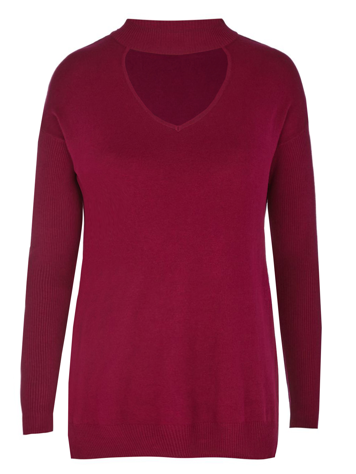 R3d H3rring MAGENTA Choker Neck Knitted Jumper - Size 8 to 20
