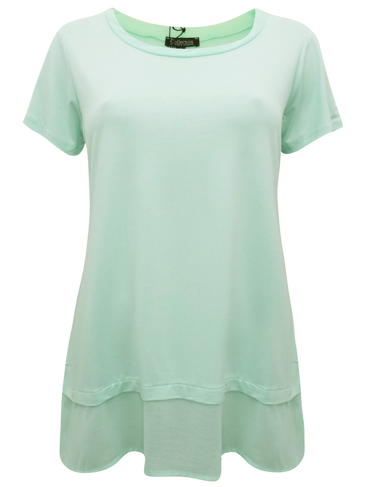 First Avenue MINT Short Sleeve Chiffon Panel Top - Size 10 to 20