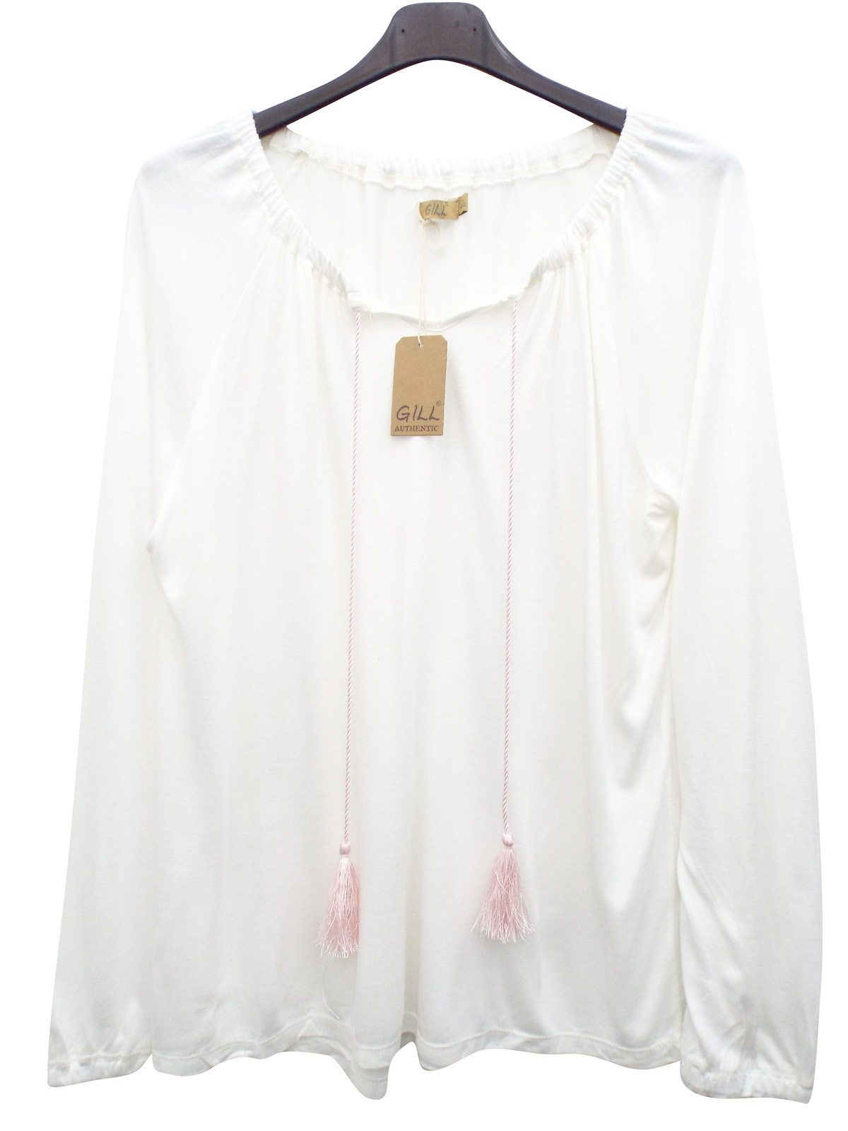 Gill - - Gill WHITE Long Sleeve Tassel Ties Jersey Top - Size 10/12 to ...