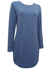 Natural Reflections DENIM-BLUE Modal Blend Sweatshirt Tunic Dress - Size 10/12 to 18/20 (M to 1X) Natural Reflections DENIM-BLUE Modal Blend Sweatshirt Tunic Dress - Size 10/12 to 18/20 (M to 1X)