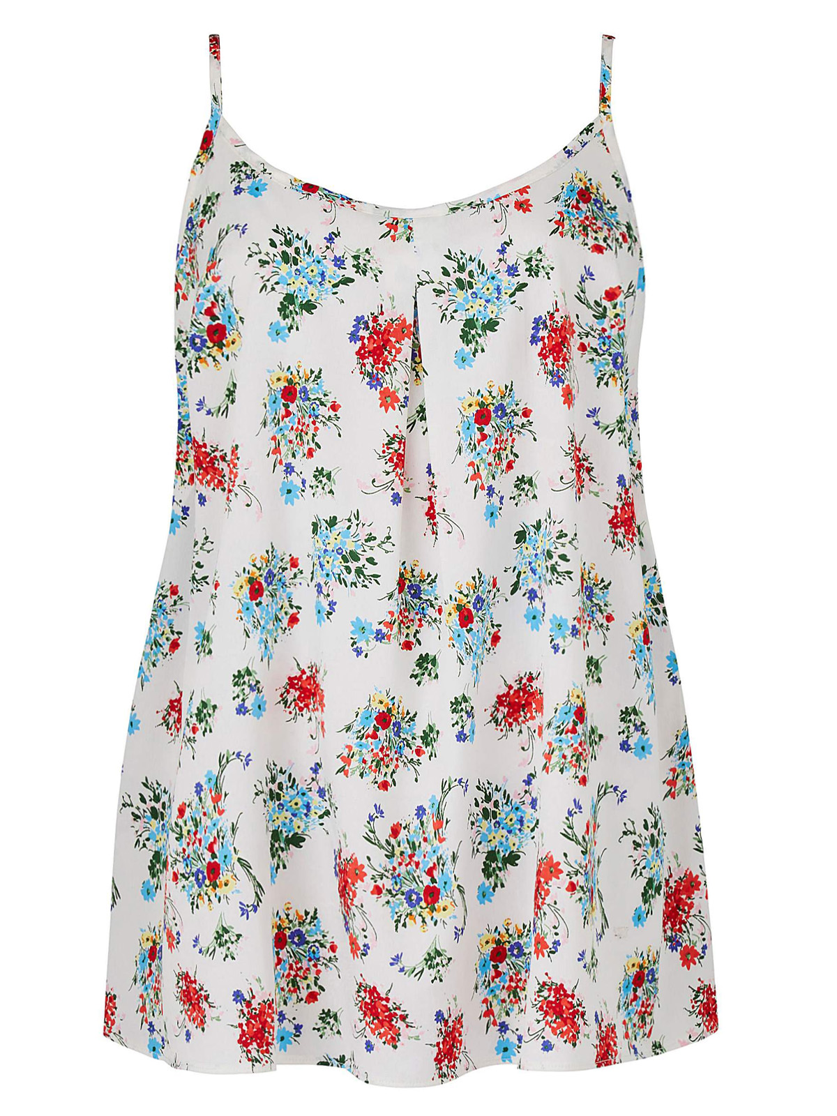 Capsule - - Capsule WHITE Floral Pleat Front Strappy Cami Top - Size 10 ...