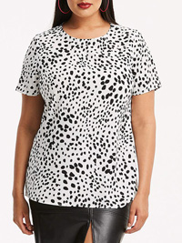 Capsule WHITE Printed Drop Sleeve Shell Top - Plus Size 12 to 30