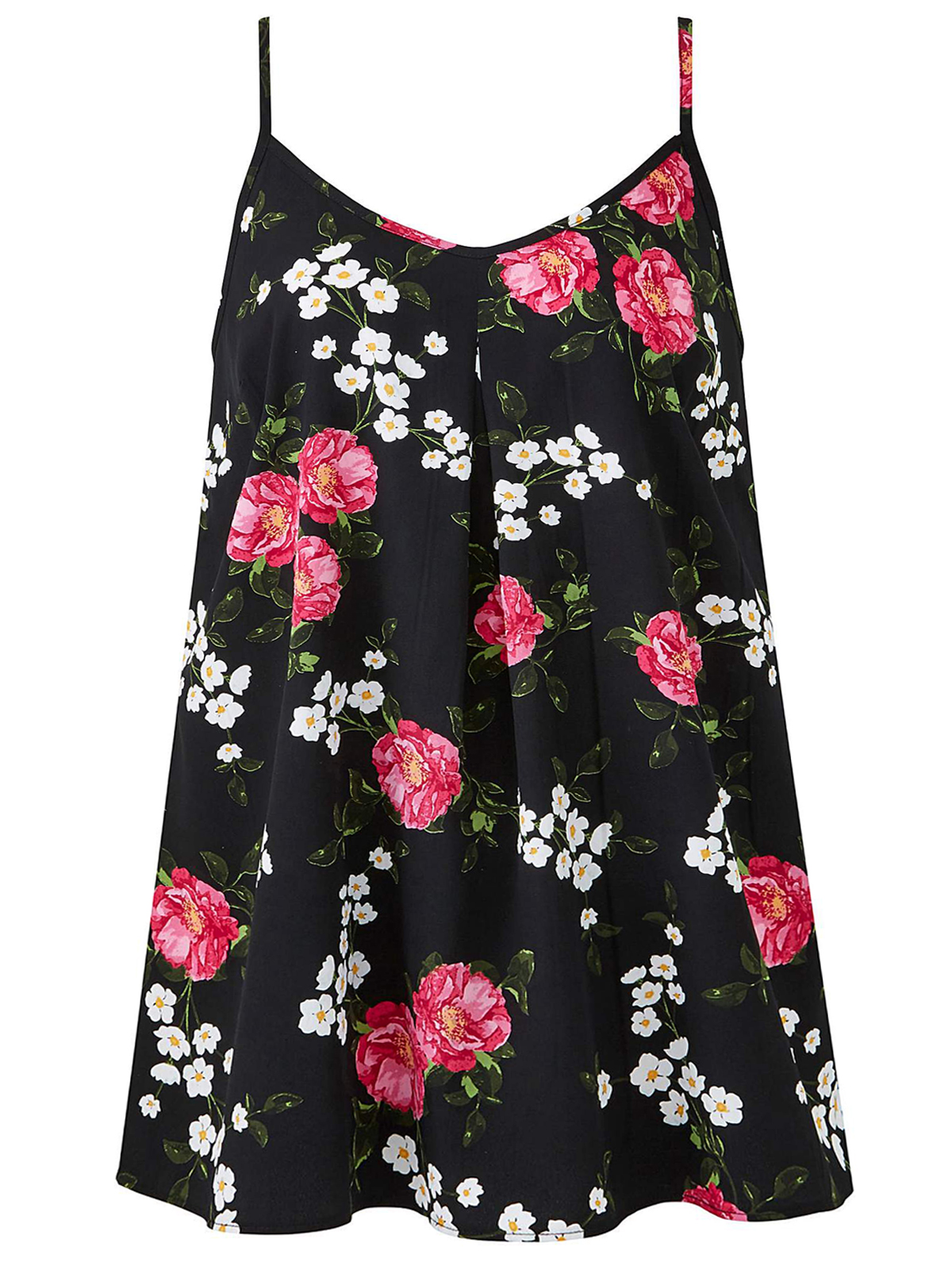 Capsule - - Capsule BLACK Floral Print Strappy Cami Top - Size 10 to 24