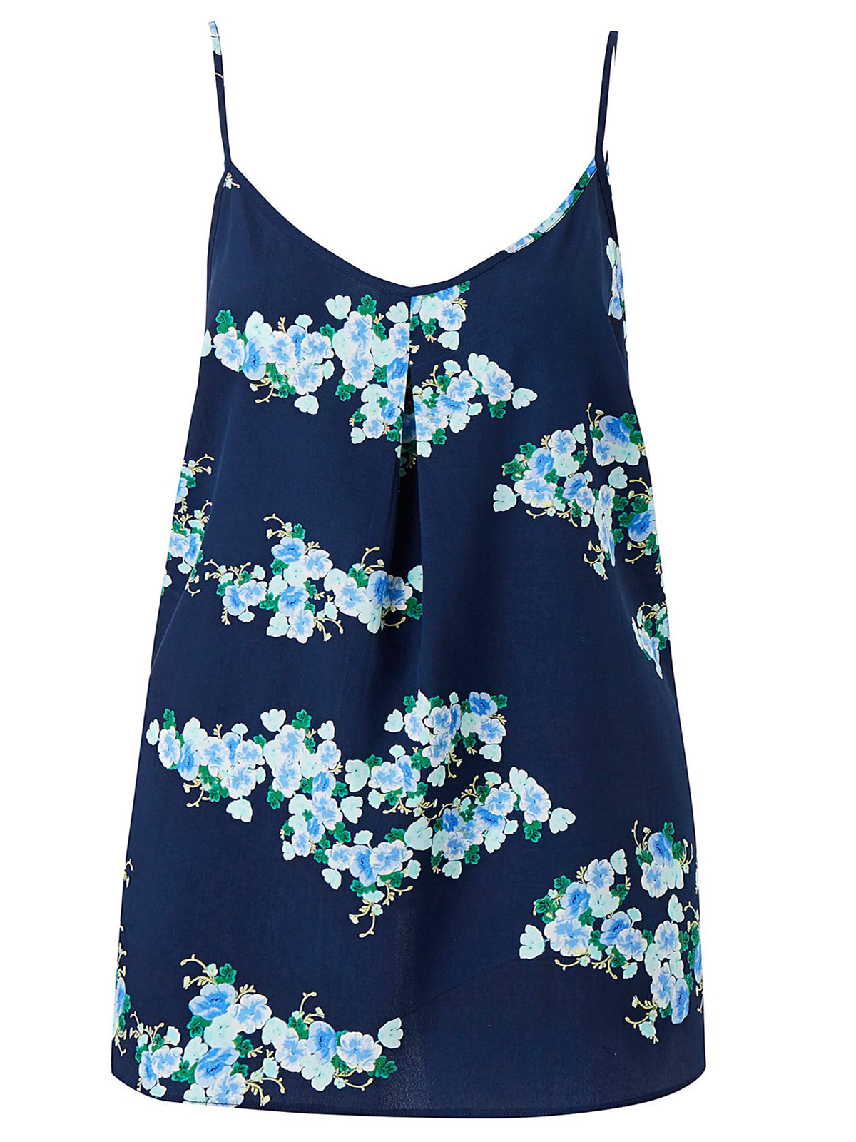 Capsule - - Capsule NAVY Floral Pleat Front Strappy Cami Top - Plus ...