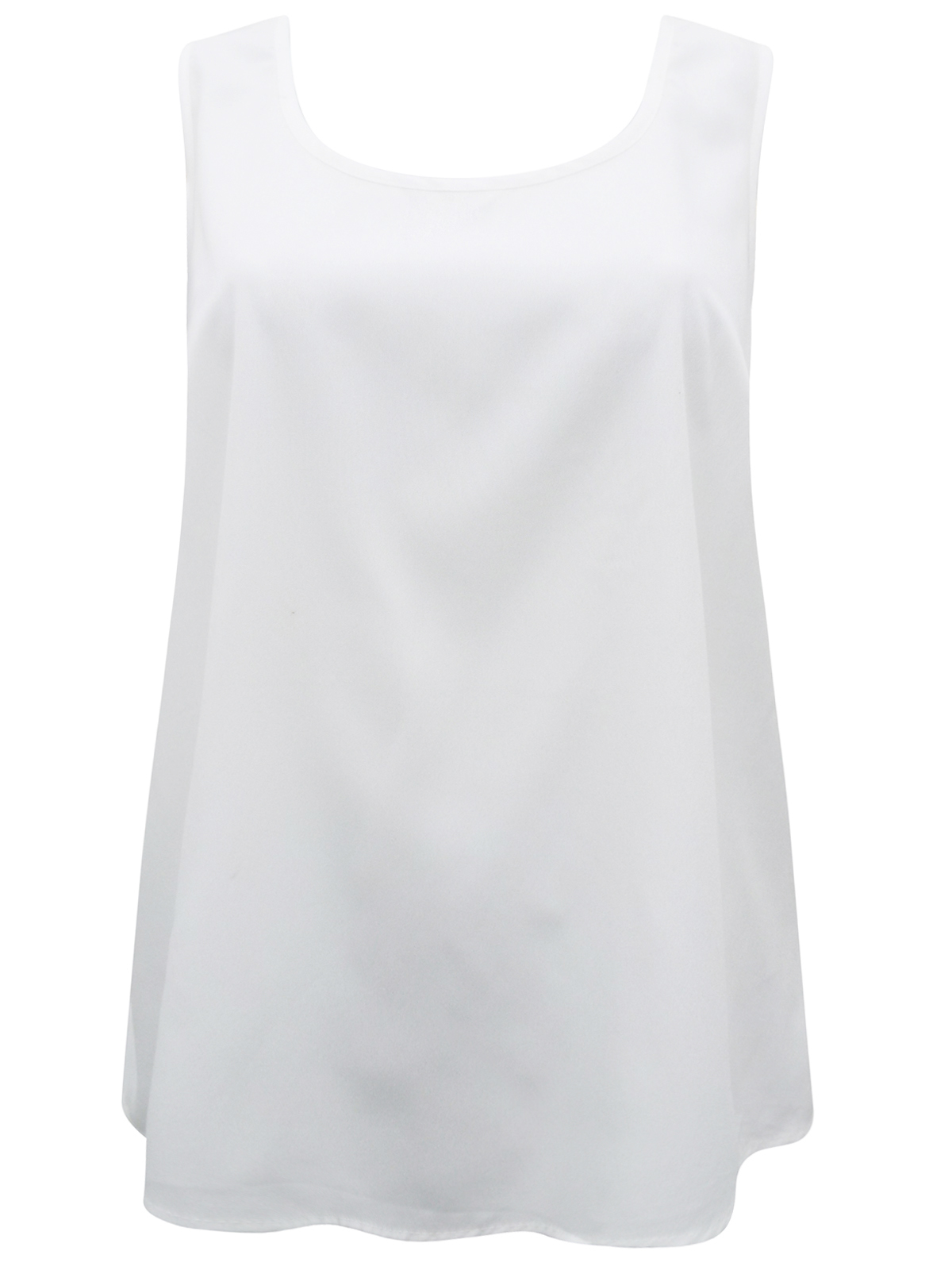 Julipa - - Julipa WHITE Sleeveless Woven Vest Top - Plus Size 12 to 28