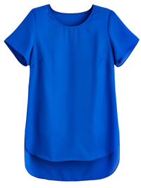 SimplyBe COBALT Woven Dipped Hem Side Split Top - Plus Size 18 to 30