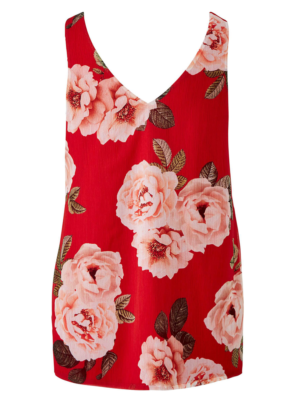 Joanna Hope - - Joanna Hope RED Floral Print Vest Top - Plus Size 16 to 26