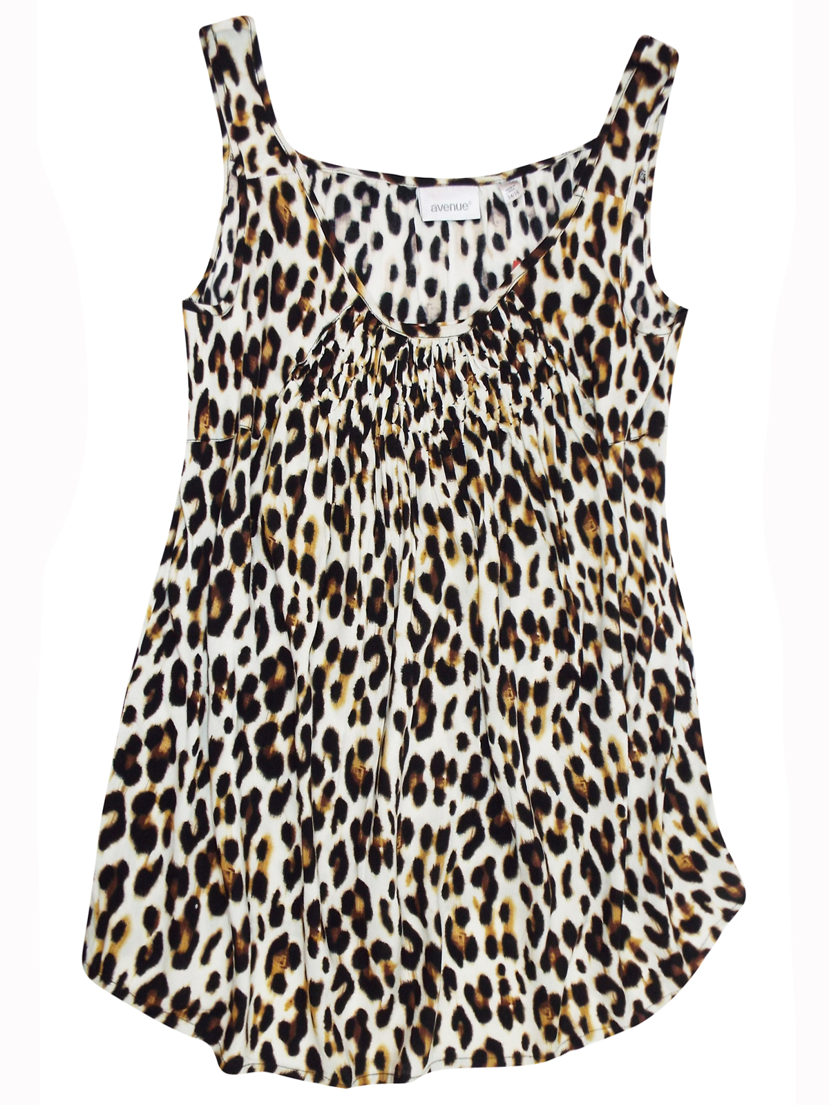 Avenue BROWN Animal Print Honeycomb Swing Top - Plus Size 16/18 to 32/34