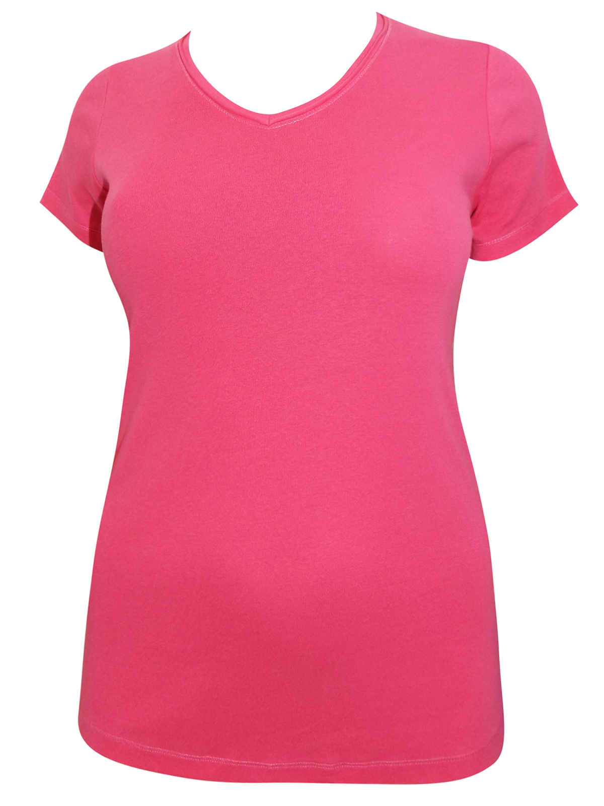 Y0urs Yours Pink Pure Cotton V Neck Short Sleeve T Shirt Plus