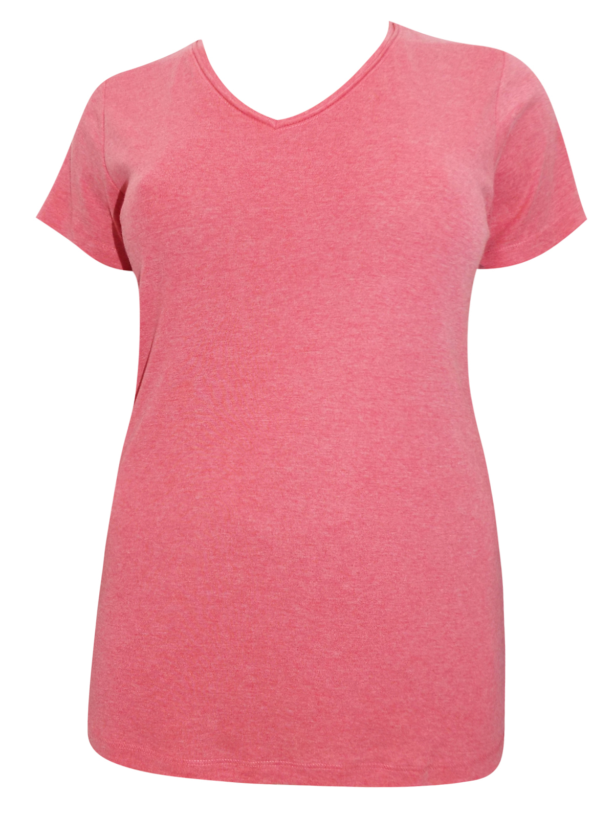 CURVE - - Yours ROSE Pure Cotton V-Neck Short Sleeve T-Shirt - Plus ...