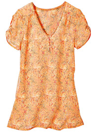 Blancheporte CORAL Floral Print Short Sleeve Top - Size 10 to 26 (EU 38 to 54) Blancheporte CORAL Floral Print Short Sleeve Top - Size 10 to 26 (EU 38 to 54)