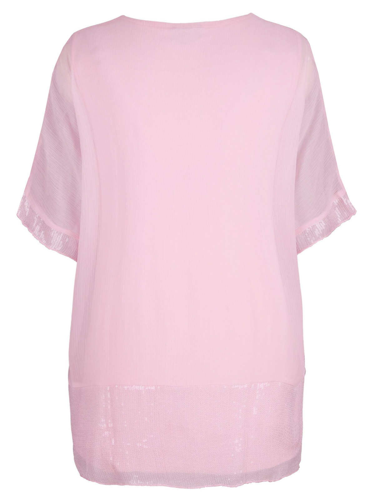 M Collection - - M Collection PINK Sequin Embellished Longline Top ...