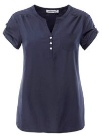 Collection L NAVY Pure Cotton Notch Neck T-Shirt - Size 10 to 28 (EU 36 to 54) Collection L NAVY Pure Cotton Notch Neck T-Shirt - Size 10 to 28 (EU 36 to 54)