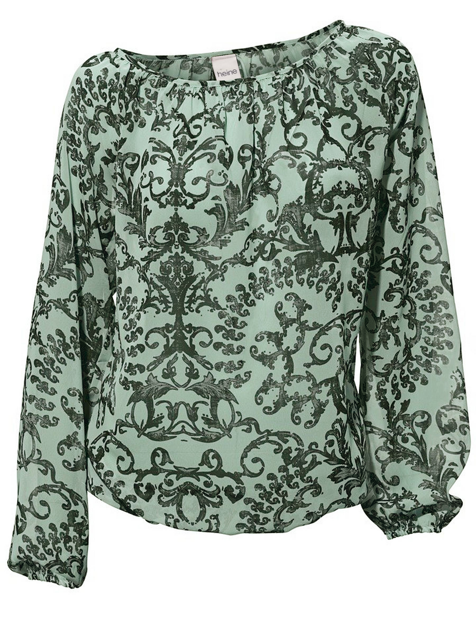 Heine GREEN Printed Long Sleeve Gypsy Top - Size 8 to 22 (EU 34 to 48)