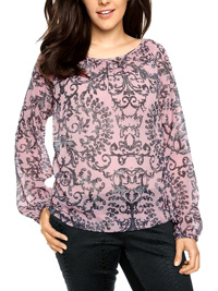 Best Connections PINK Printed Long Sleeve Gypsy Top - Plus Size 8 to 26 (EU 34 to 52) Best Connections PINK Printed Long Sleeve Gypsy Top - Plus Size 8 to 26 (EU 34 to 52)