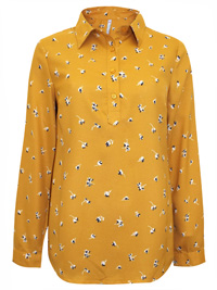 Blancheporte MUSTARD Floral Print Long Sleeve Shirt - Size 8 to 26 (EU 36 to 54) Blancheporte MUSTARD Floral Print Long Sleeve Shirt - Size 8 to 26 (EU 36 to 54)