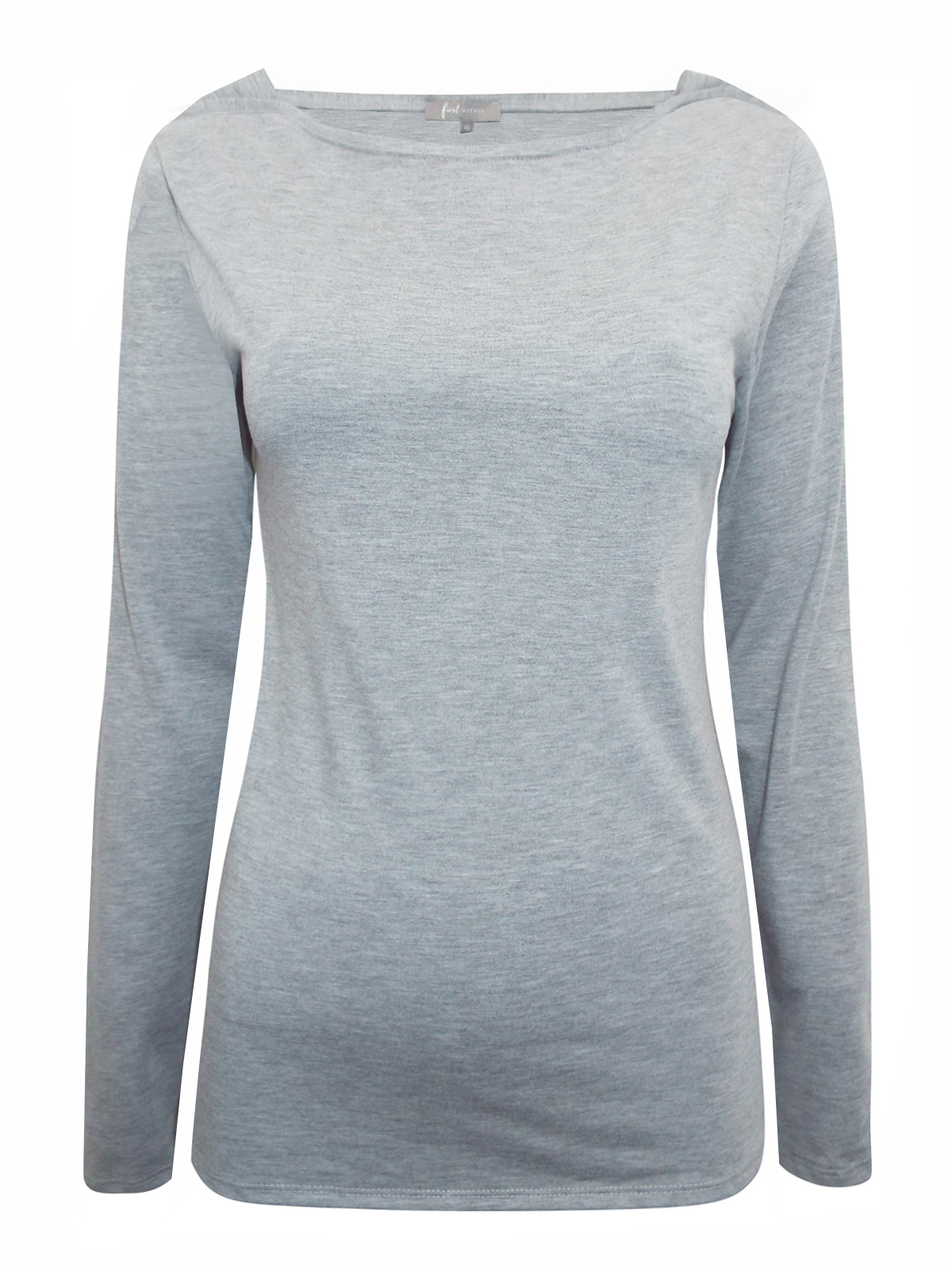 First Avenue GREY Slash Neck Jersey Top - Size 10 to 20
