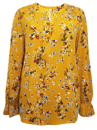 Blancheporte OCHRE Floral Print Bell Cuff Blouse - Size 10 to 26 (EU 38 to 54) Blancheporte OCHRE Floral Print Bell Cuff Blouse - Size 10 to 26 (EU 38 to 54)