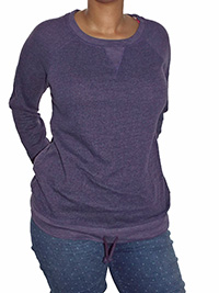 PURPLE Pure Cotton Terry Crewneck Sweatshirt - Size 6 to 22