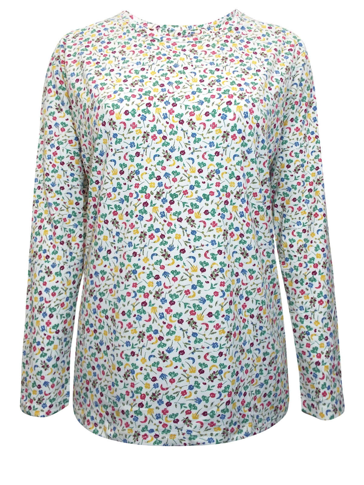 Country Rose - - Country Rose CREAM Floral Print Long Sleeve Thermal Top -  Plus Size 14/16 to 22/
