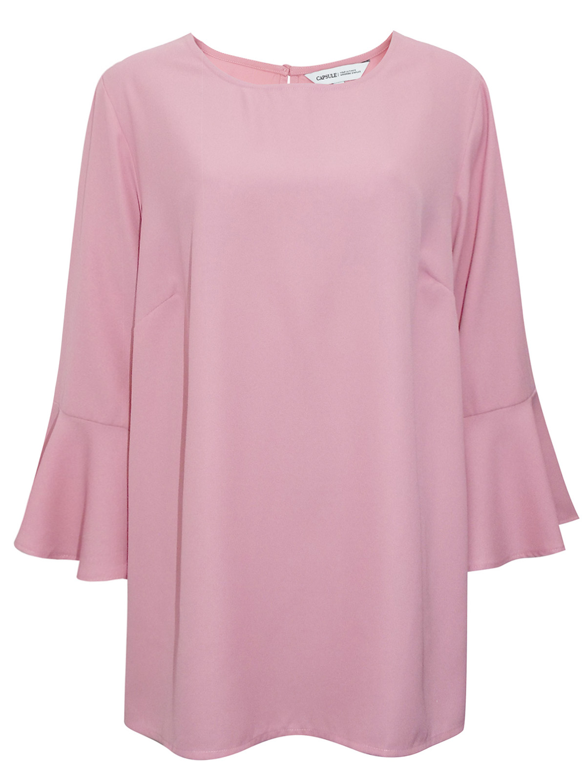 Capsule - - Capsule Pale Pink 3/4 Fluted Sleeve Blouse - Plus Size 18 to 20