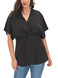 SimplyBe BLACK Twist Front Top - Plus Size 16 to 22