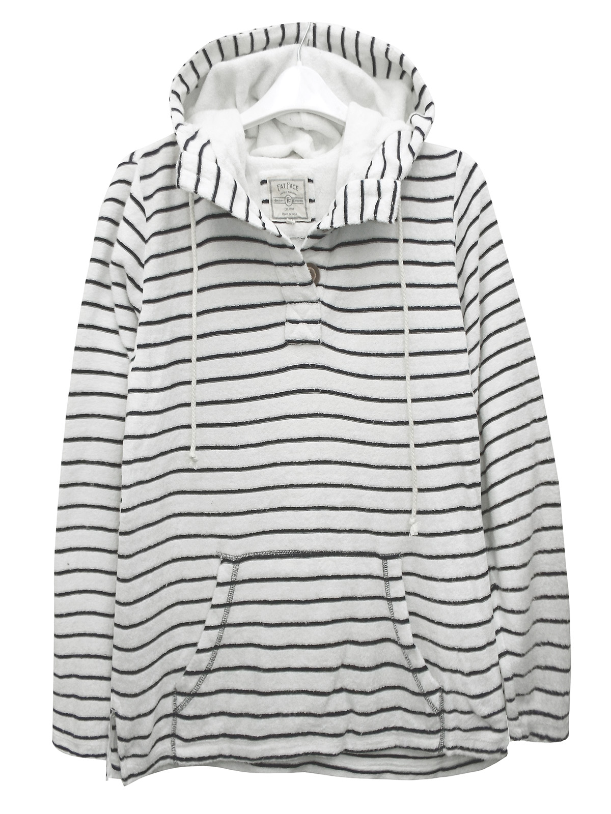 FAT FACE - - FatFace IVORY Stripe Whitstable Popover Cotton Hoody ...