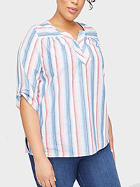 Catherines BLUE Americana Stripe Mirabel Park Top - Plus Size 16/18 to 36/38 (0X to 5X) Catherines BLUE Americana Stripe Mirabel Park Top - Plus Size 16/18 to 36/38 (0X to 5X)