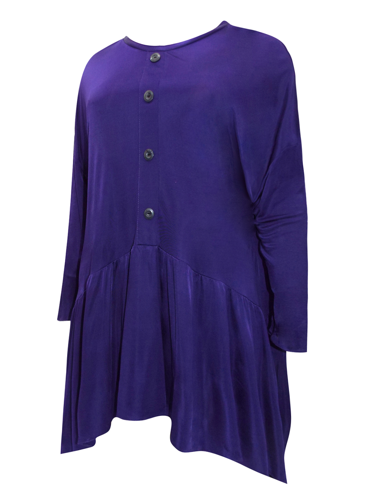 PURPLE Slinky Knit Shirred Drop Sides Tunic - Plus Size 16 to 30/32