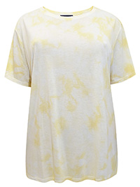 M&5 YELLOW Tie Dye Jersey T-Shirt - Plus Size 20 to 24