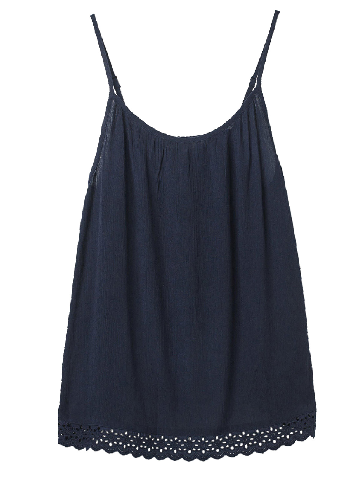 FAT FACE - - Fat Face NAVY Lace Hem STELLA Swing Cami Top - Size 6 to 16