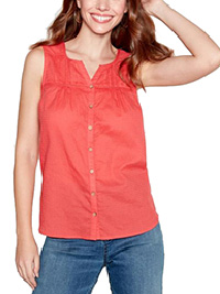 Mantaray RED Textured Cotton Top - Size 8 to 14