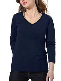 Blancheporte MARINE Cotton Blend Long Sleeve Top - Size 6/8 to 24 (EU 34/36 to 52)