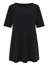Capsule BLACK Half Sleeve Jersey Swing Tunic - Plus Size 14 to 32