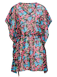 Ellos BLACK Savanna Floral Print Tie Waist Kaftan Tunic - Size 8 to 30 (EU 32 to 56)