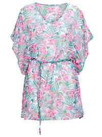 Ellos PINK Savanna Floral Print Tie Waist Kaftan Tunic - Size 8 to 30 (EU 34 to 56)