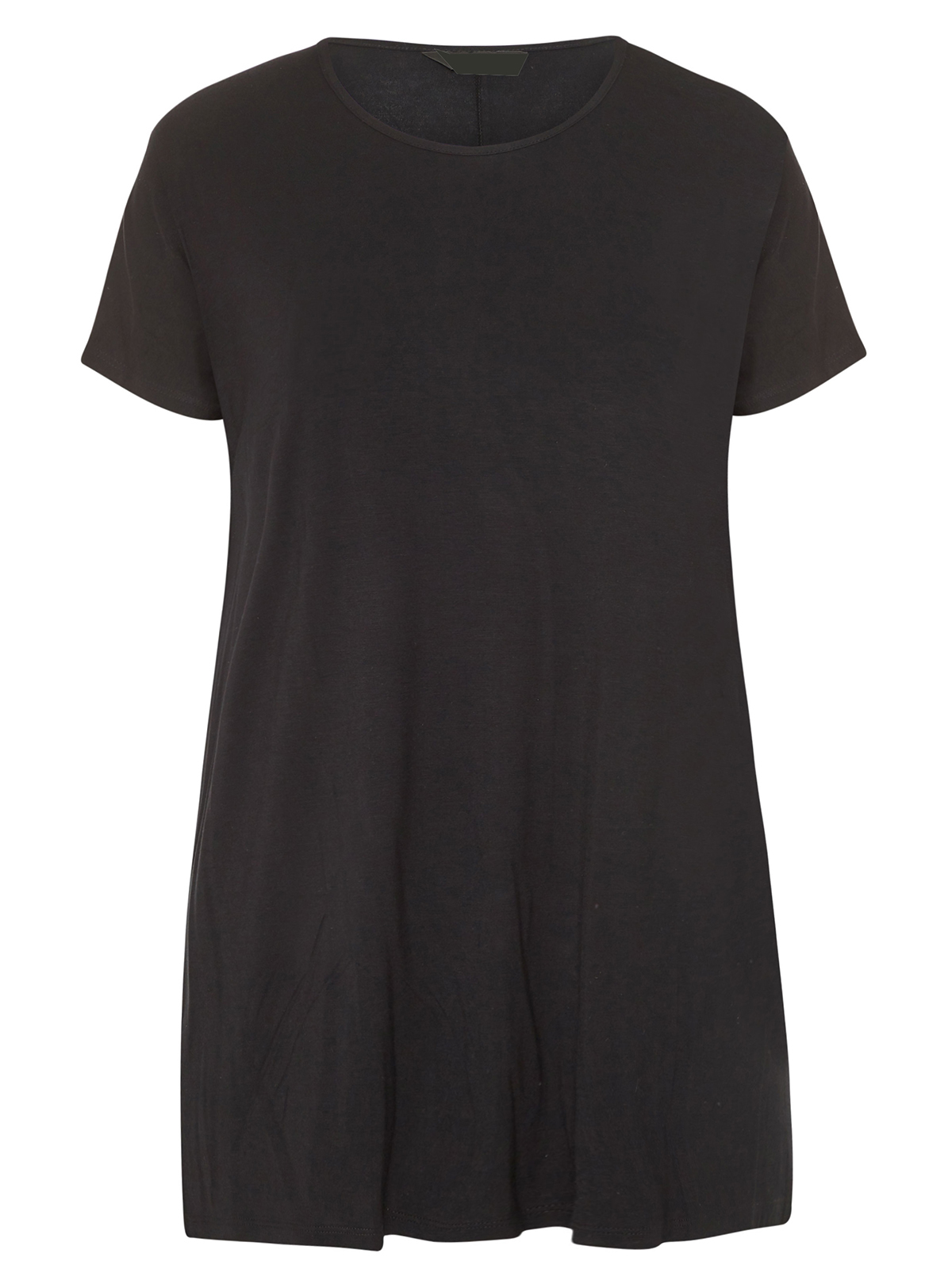 CURVE - - Curve BLACK Grown On Sleeve Longline Top - Plus Size 16 to 38/40