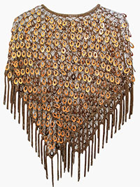 COPPER Sequin Embellished Tassel Trim Cover Up - Free Size (8 to 16)