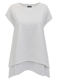 IVORY Layered Crepe Cap Sleeve High Low Top - M to XL