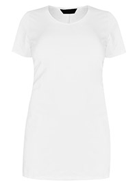 Curve WHITE Longline T-Shirt - Plus Size 14 to 38/40