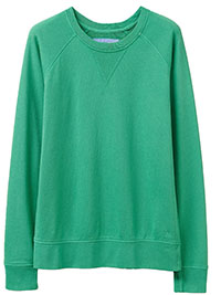 Crew Clothing GREEN Pure Cotton Pigment Sweatshirt - Size 8 to 16