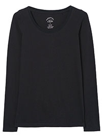 Fat Face BLACK Cora Long Sleeve T-Shirt - Size 8 to 18
